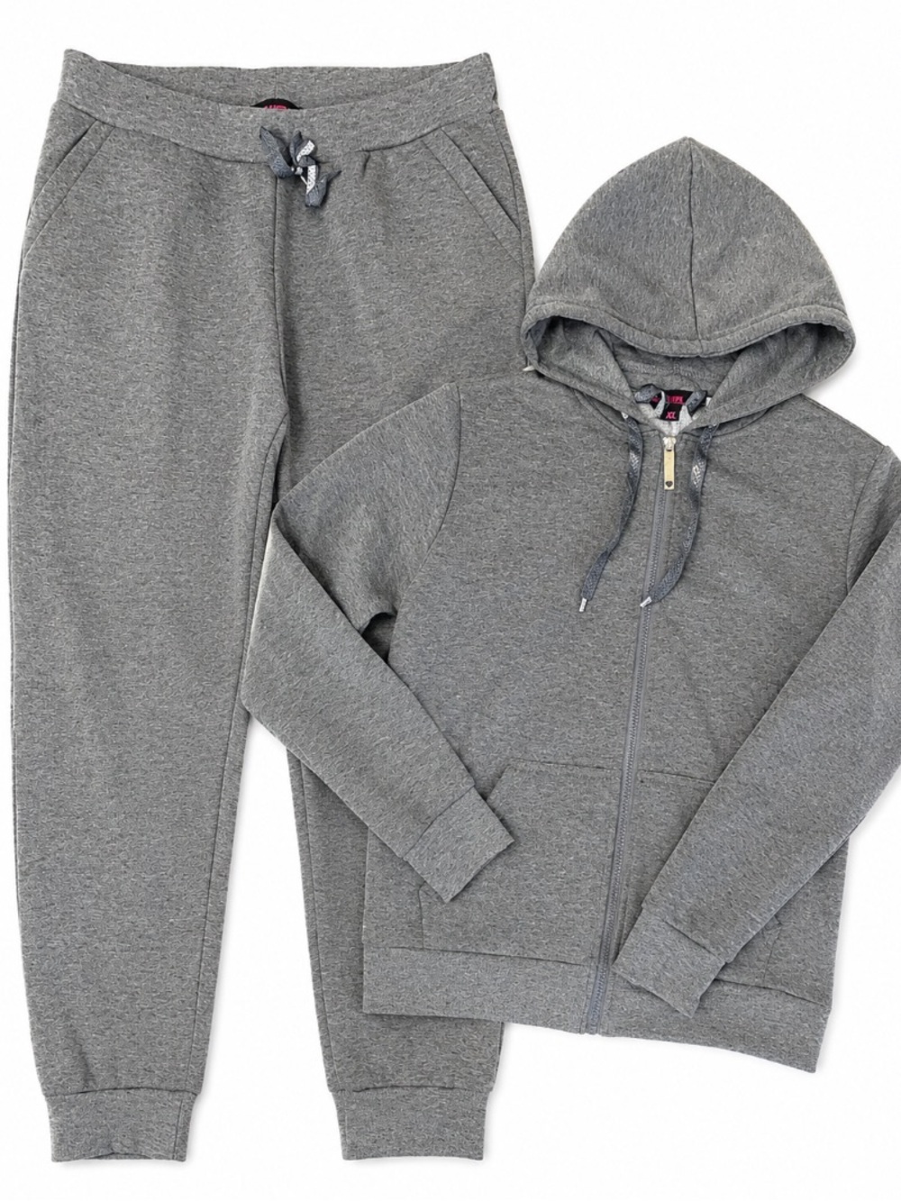 Women's • Gray • Zip Hooded Jacket & Jogger Set • XL
